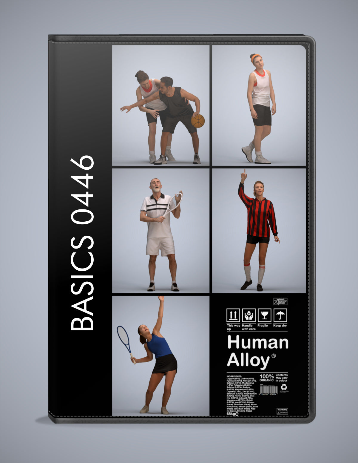 realistic 3D people sport set, 5 render-ready models for V-Ray and Corona