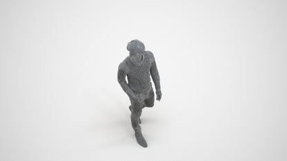 scanned 3D man casual standing, photogrammetry people for Enscape and V-Ray, wireframe three-quarter view
