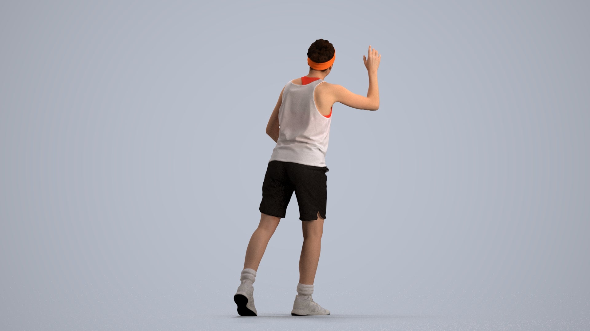 realistic 3D woman sport, scanned archviz people for Blender and 3ds Max, front view render