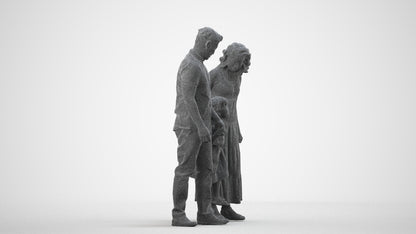 photogrammetry 3D woman casual kids, realistic human model archviz FBX, wireframe side view