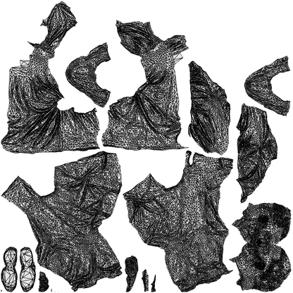 3D human model man casual standing, photogrammetry scanned person for archviz, wireframe top-down view