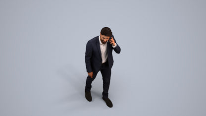 3D people model man business, scanned human for 3ds Max rendering, back view render