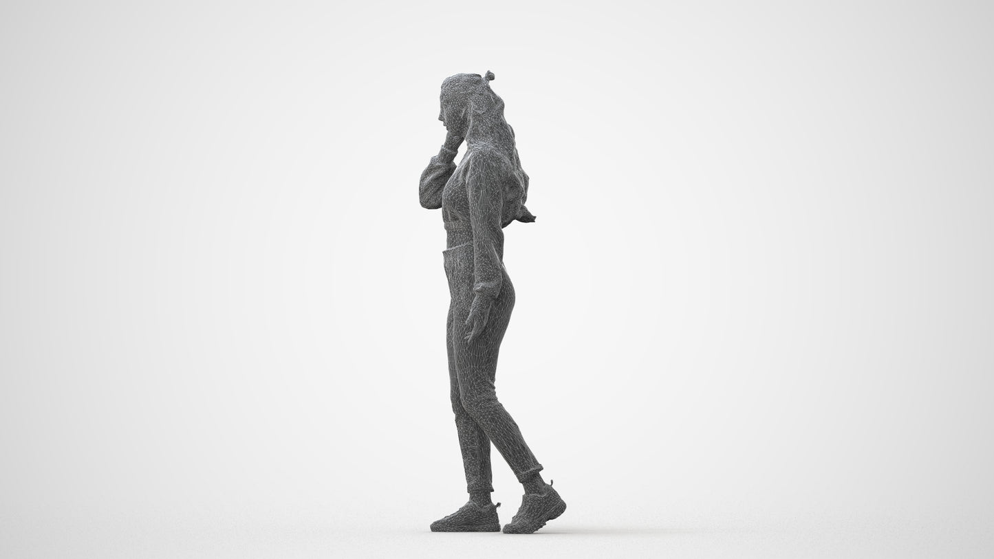 scanned 3D woman sport, photogrammetry people for Enscape and V-Ray, square thumbnail