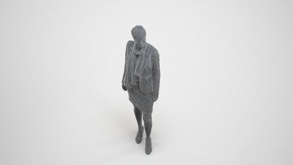 realistic 3D people woman business, render-ready for V-Ray and Corona, FBX OBJ, wireframe three-quarter view