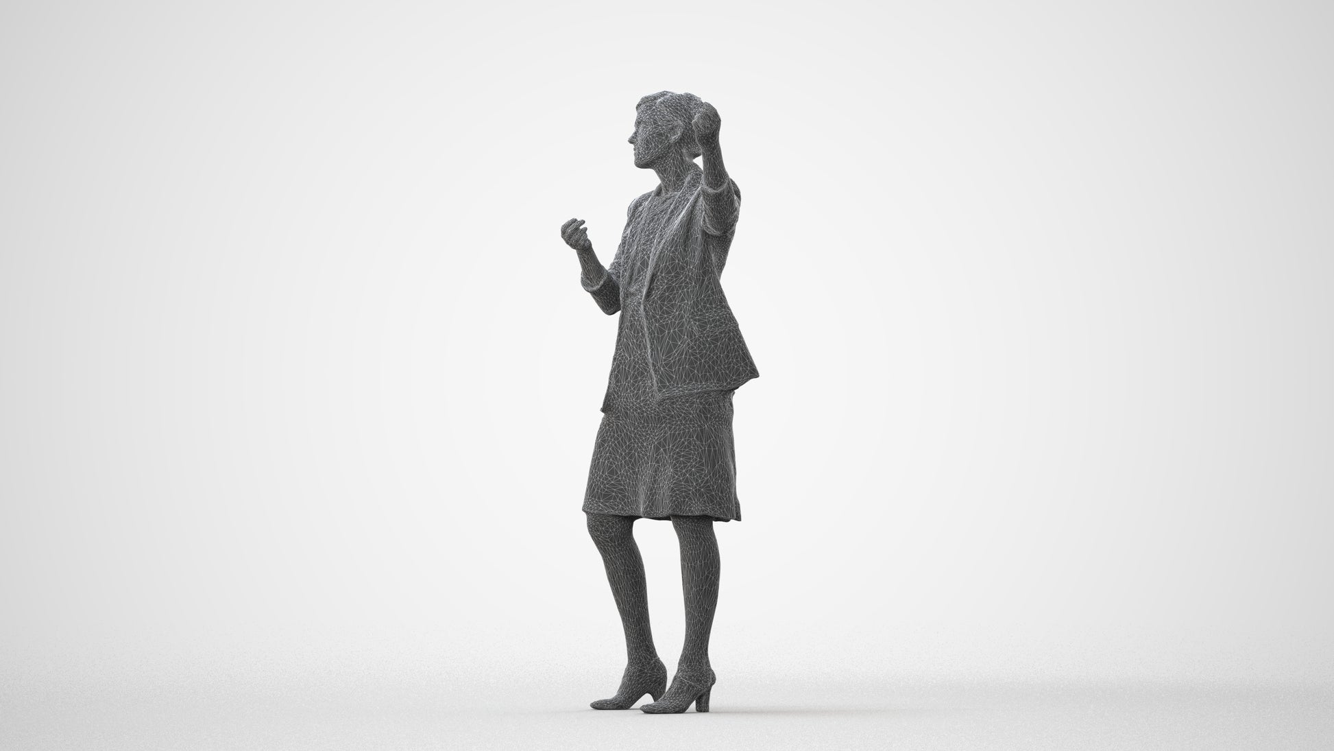 3D scanned woman business, photorealistic archviz people for Enscape and SketchUp, square thumbnail