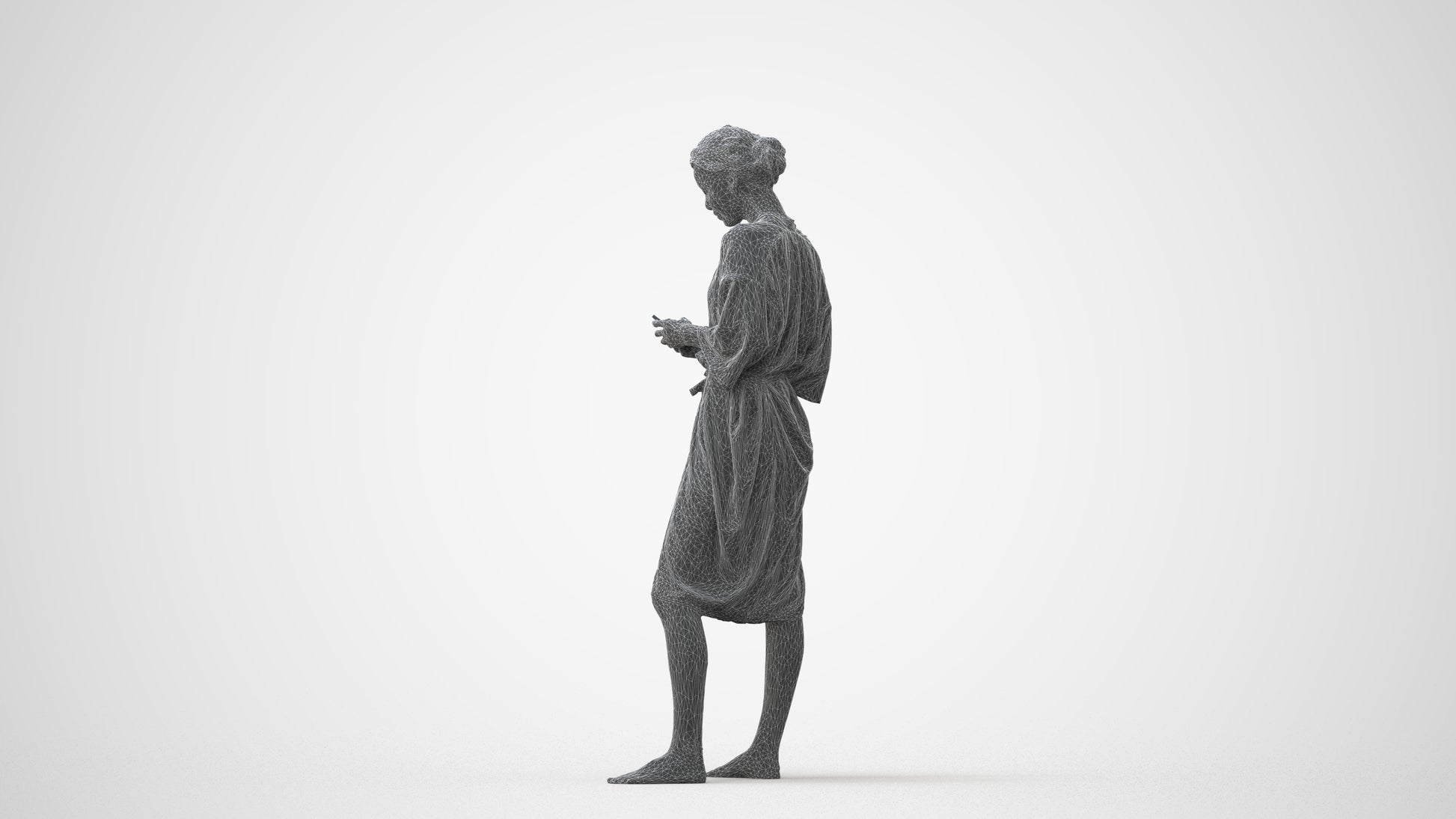 realistic 3D woman casual bathroom, scanned archviz people for Blender and 3ds Max, square thumbnail