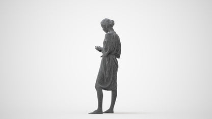 realistic 3D woman casual bathroom, scanned archviz people for Blender and 3ds Max, square thumbnail