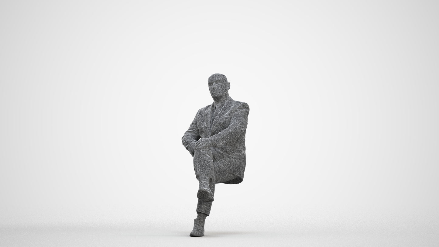 realistic 3D people senior man business, render-ready for V-Ray and Corona, FBX OBJ, three-quarter front view render