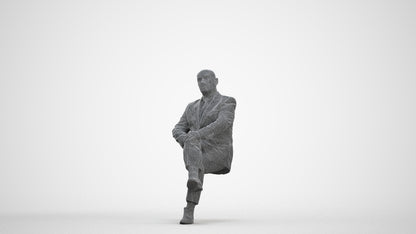realistic 3D people senior man business, render-ready for V-Ray and Corona, FBX OBJ, three-quarter front view render