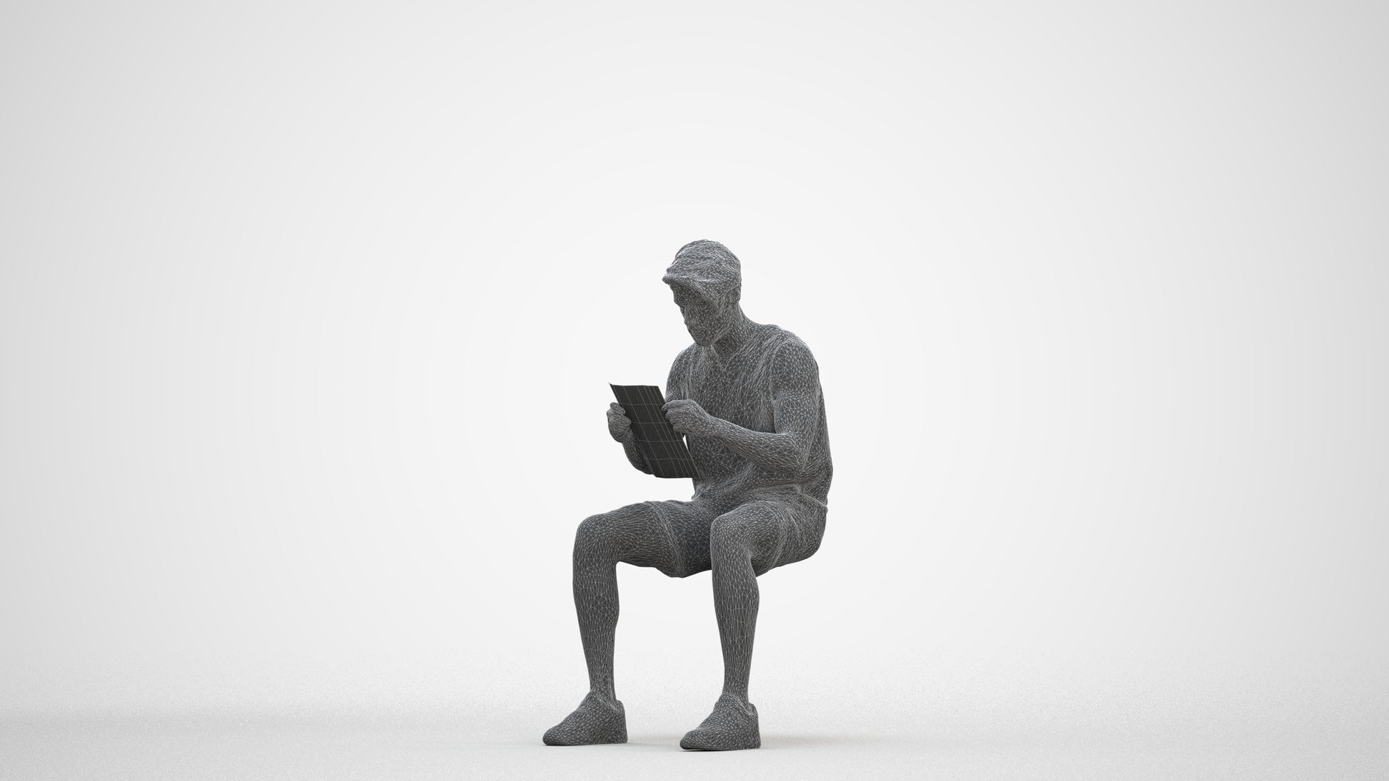 photogrammetry 3D man sport, realistic human model archviz FBX, three-quarter front view render
