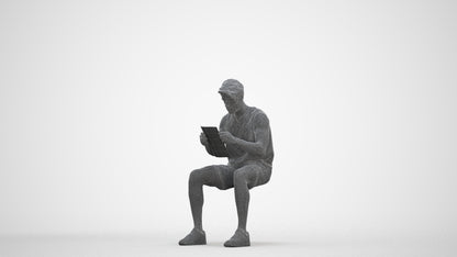 photogrammetry 3D man sport, realistic human model archviz FBX, three-quarter front view render