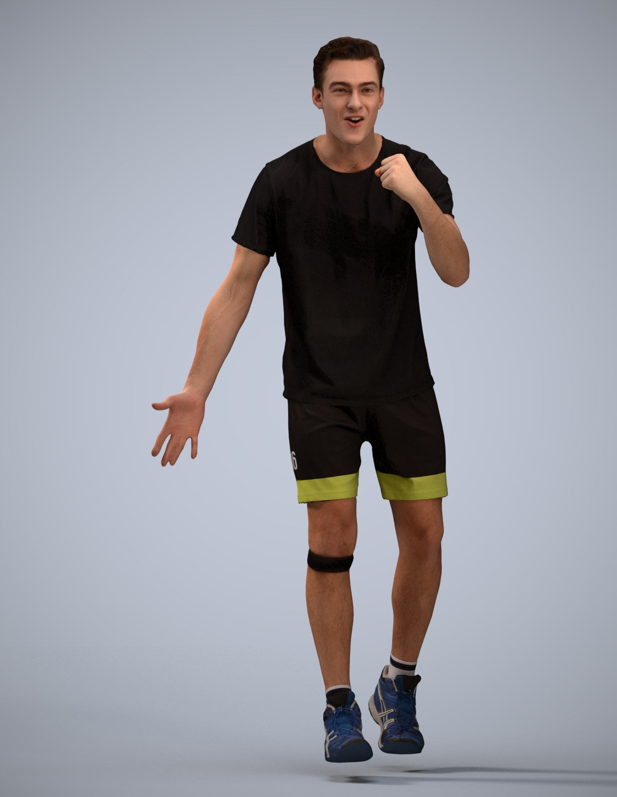 3D human model man sport, photogrammetry scanned person for archviz