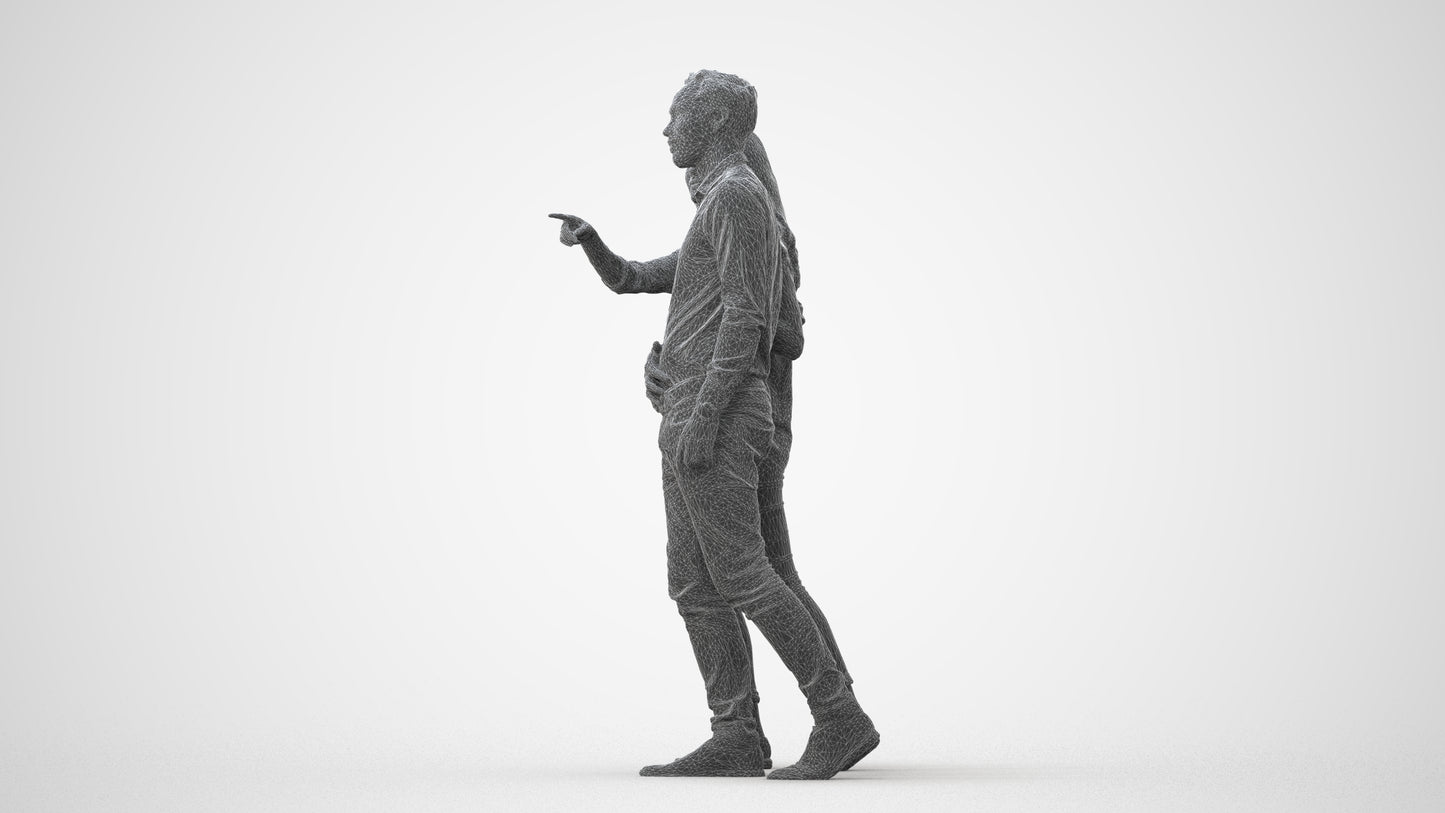 realistic 3D woman casual couple, scanned archviz people for Blender and 3ds Max, square thumbnail