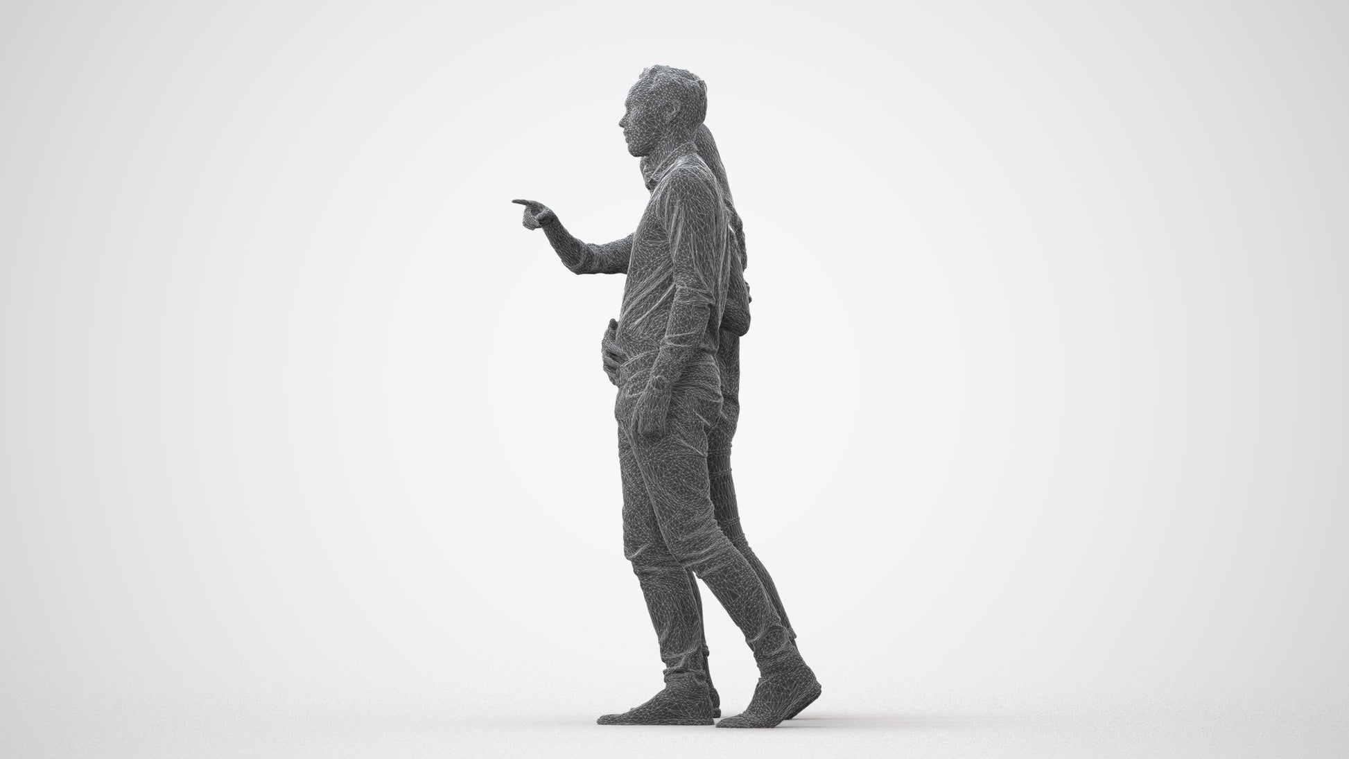 realistic 3D woman casual couple, scanned archviz people for Blender and 3ds Max, square thumbnail