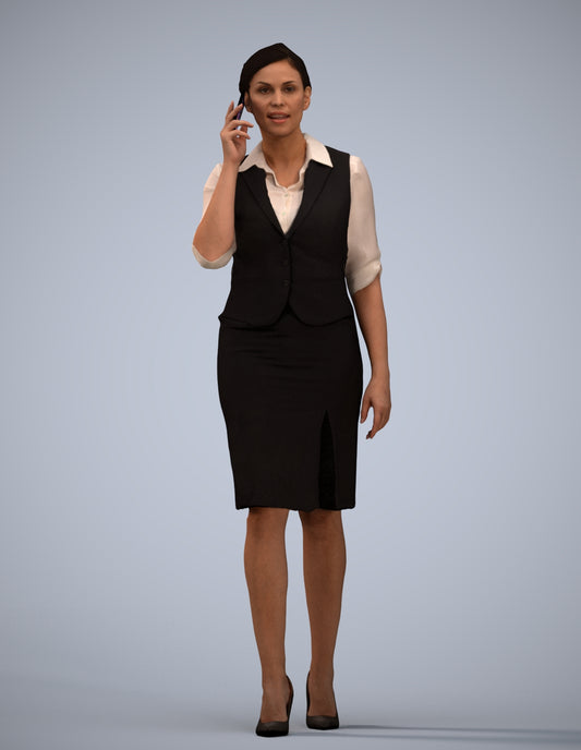 3D people model woman hospitality, scanned human for 3ds Max rendering