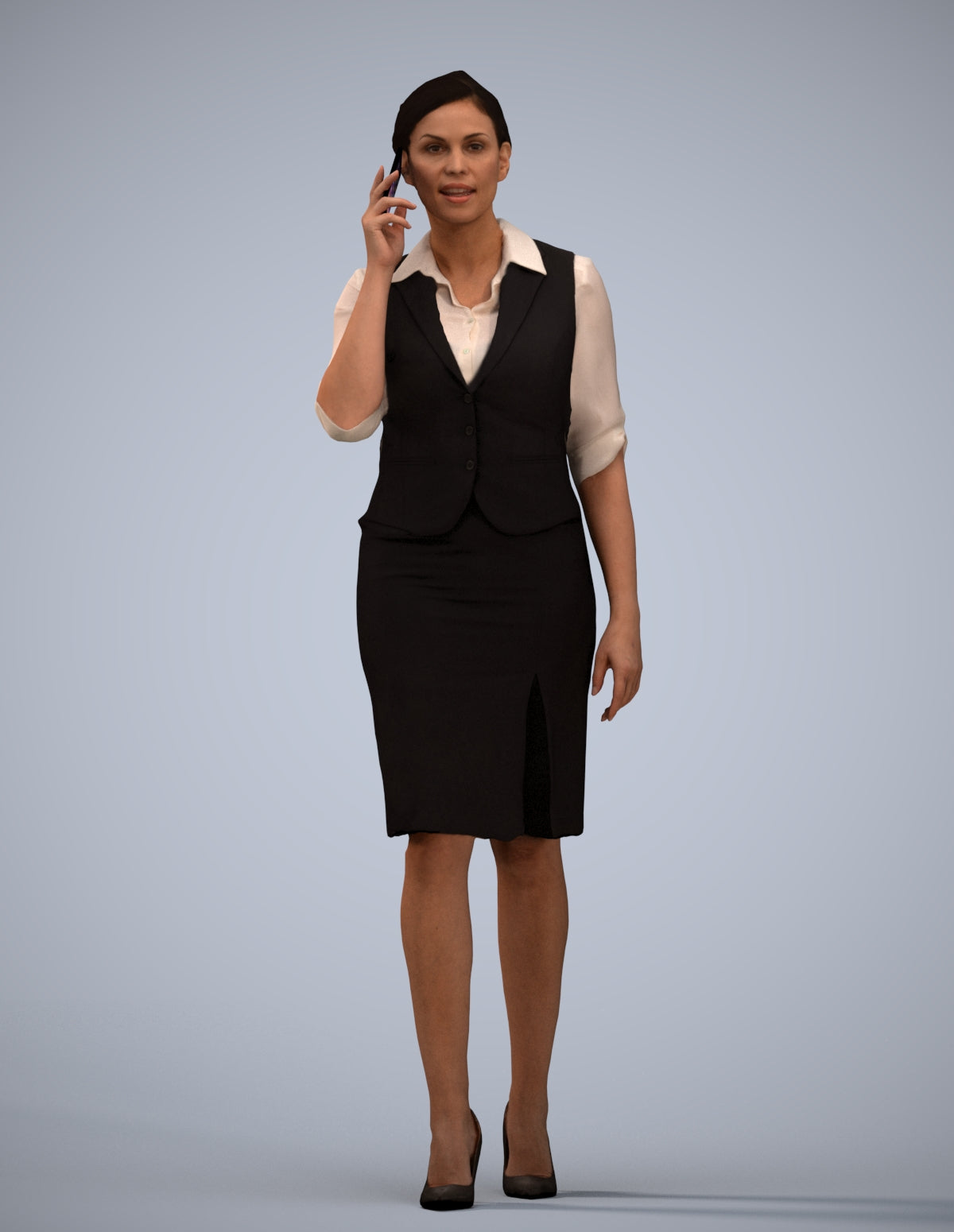 3D people model woman hospitality, scanned human for 3ds Max rendering