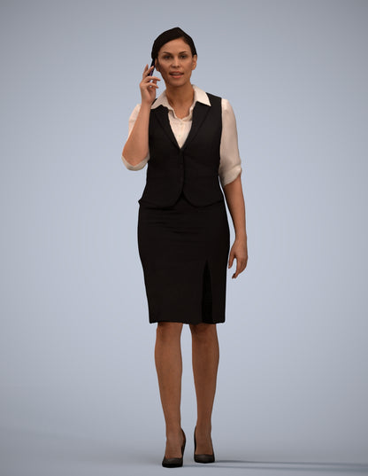 3D people model woman hospitality, scanned human for 3ds Max rendering