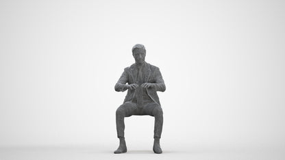3D scanned man business, photorealistic archviz people for Enscape and SketchUp, three-quarter front view render
