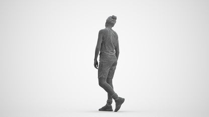 realistic 3D human woman sport, archviz people FBX OBJ for Blender, wireframe front view