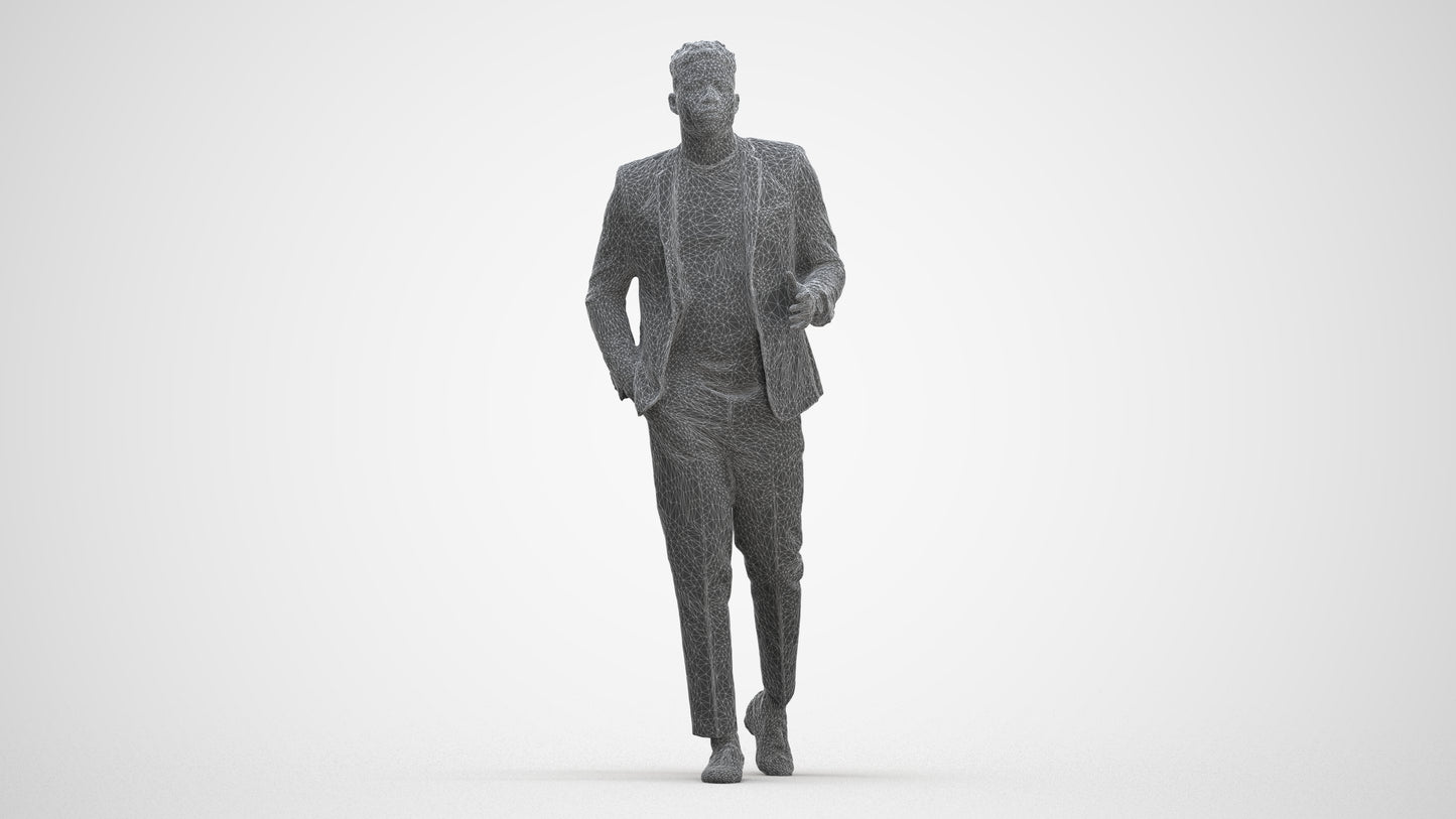 scanned 3D man formal formalaffairs, photogrammetry people for Enscape and V-Ray, three-quarter front view render