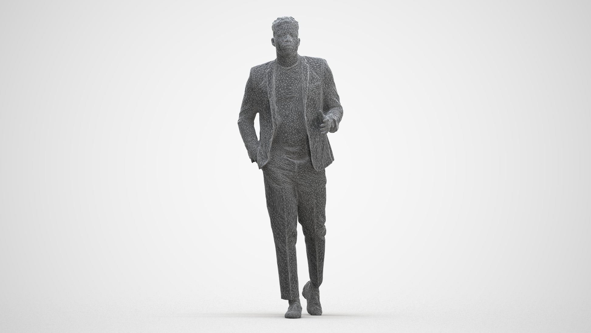 scanned 3D man formal formalaffairs, photogrammetry people for Enscape and V-Ray, three-quarter front view render