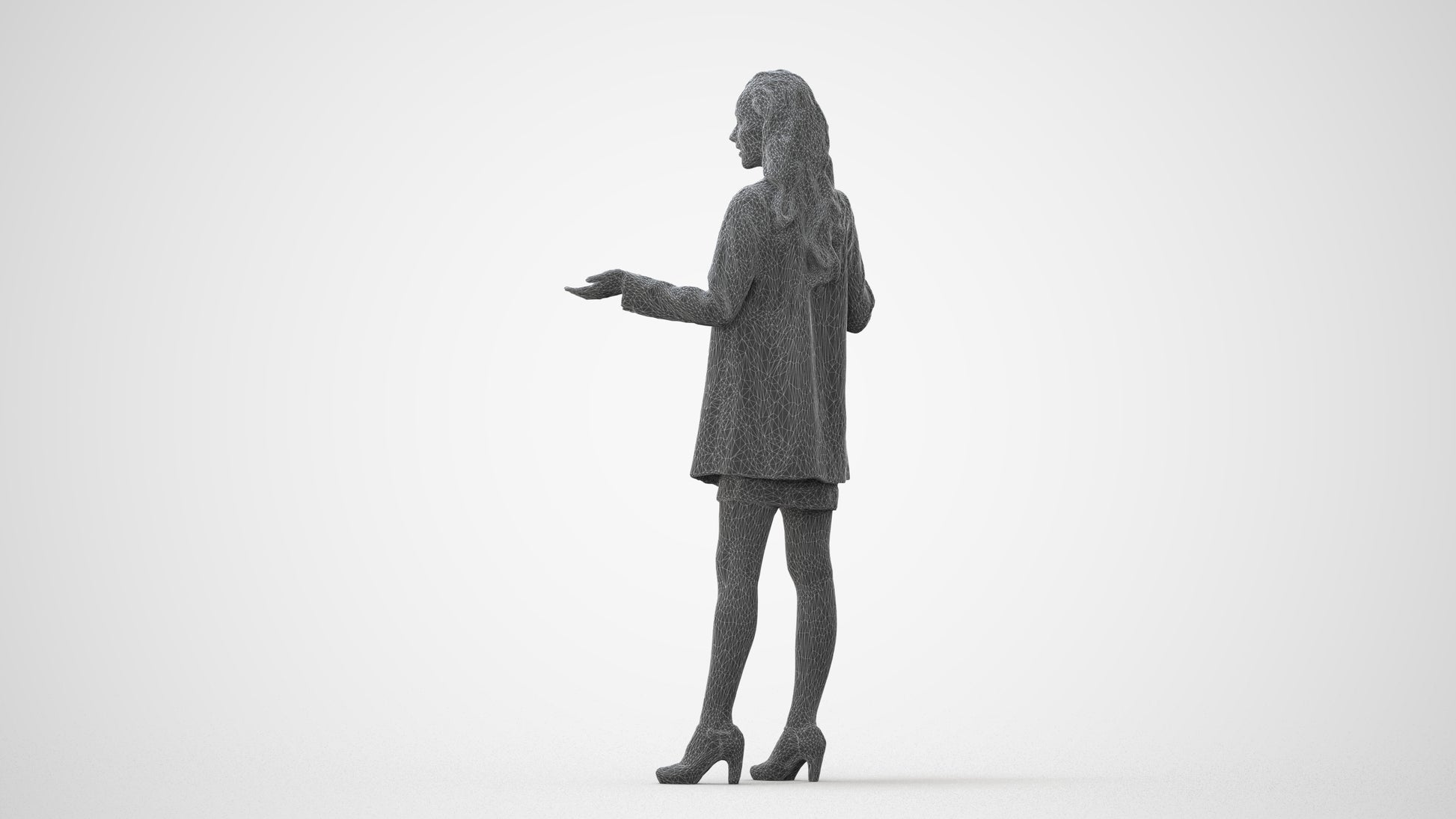 realistic 3D woman business, scanned archviz people for Blender and 3ds Max, square thumbnail