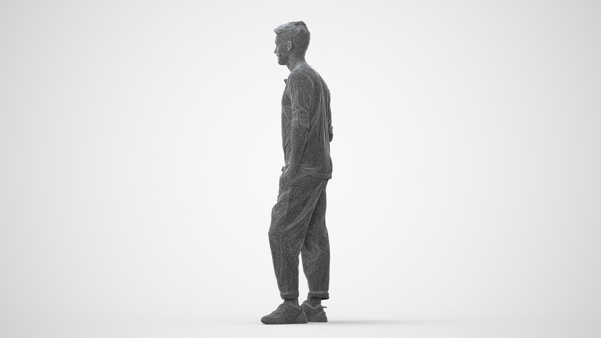 realistic 3D people man casual standing, render-ready for V-Ray and Corona, FBX OBJ, square thumbnail