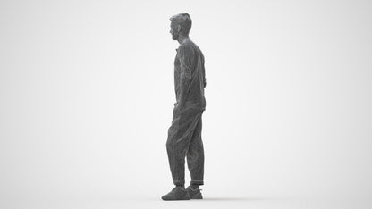 realistic 3D people man casual standing, render-ready for V-Ray and Corona, FBX OBJ, square thumbnail