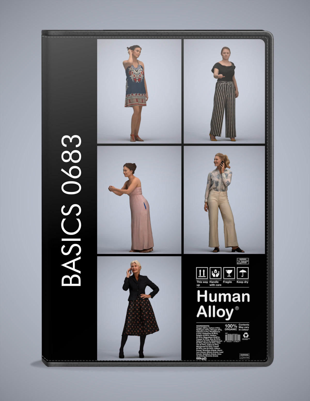 5x realistic 3D people standing pack, scanned archviz collection for Blender and 3ds Max