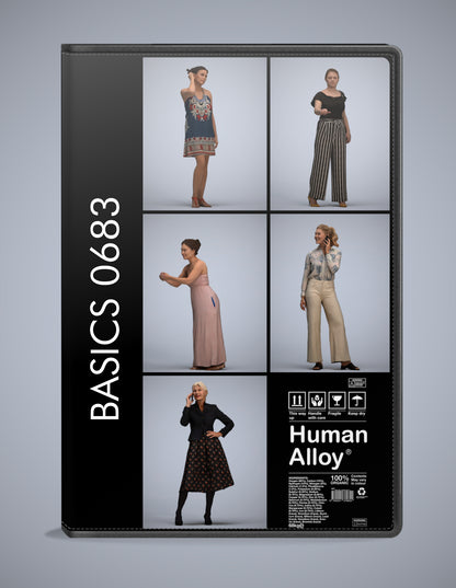 5x realistic 3D people standing pack, scanned archviz collection for Blender and 3ds Max