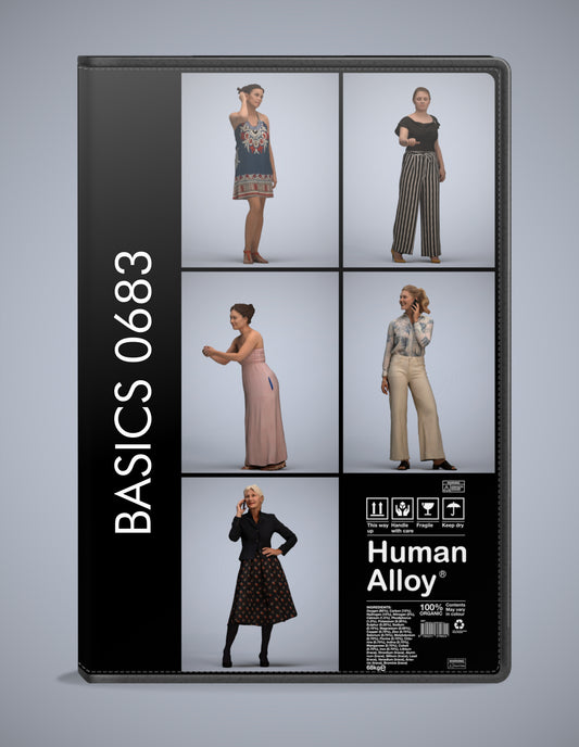 5x realistic 3D people standing pack, scanned archviz collection for Blender and 3ds Max