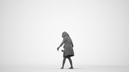 realistic 3D human girl kids, archviz people FBX OBJ for Blender, square thumbnail