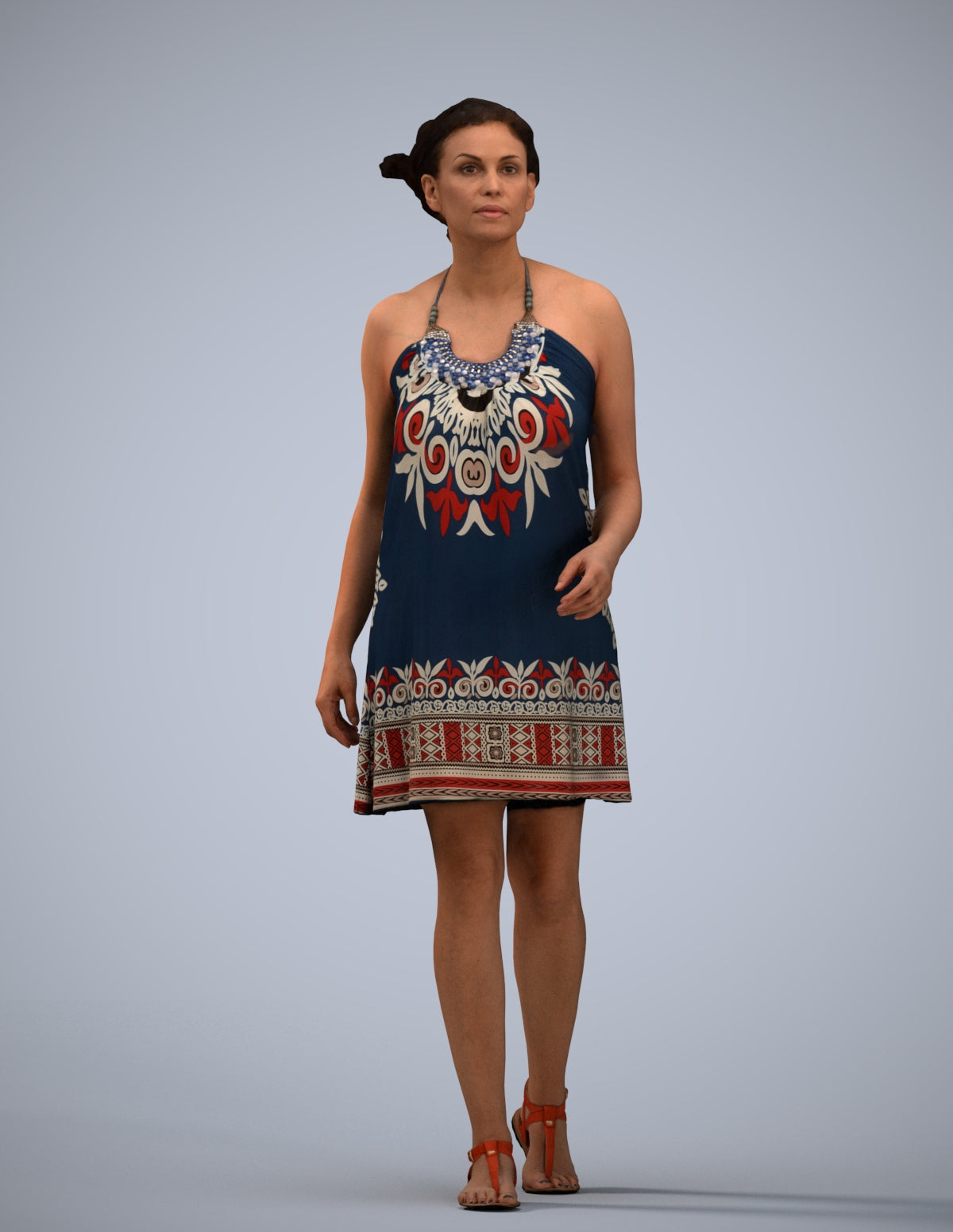realistic 3D people woman walking, render-ready for V-Ray and Corona, FBX OBJ