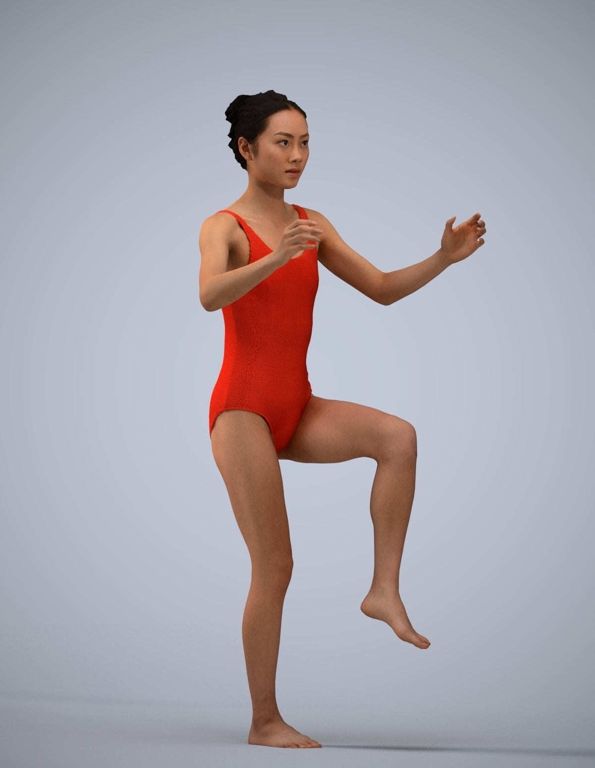 photogrammetry 3D woman pool, realistic human model archviz FBX