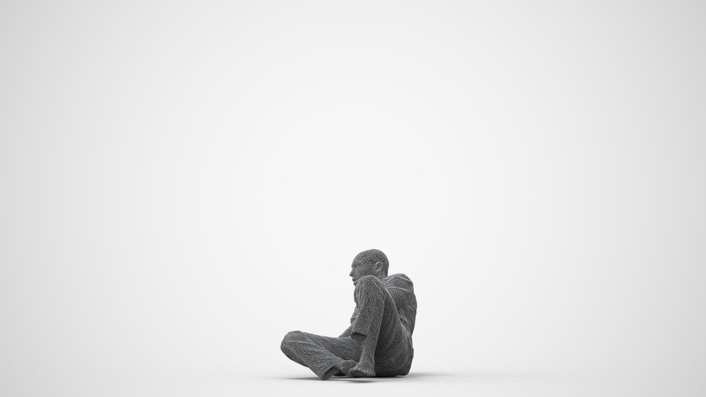realistic 3D human man bathroom, archviz people FBX OBJ for Blender, square thumbnail