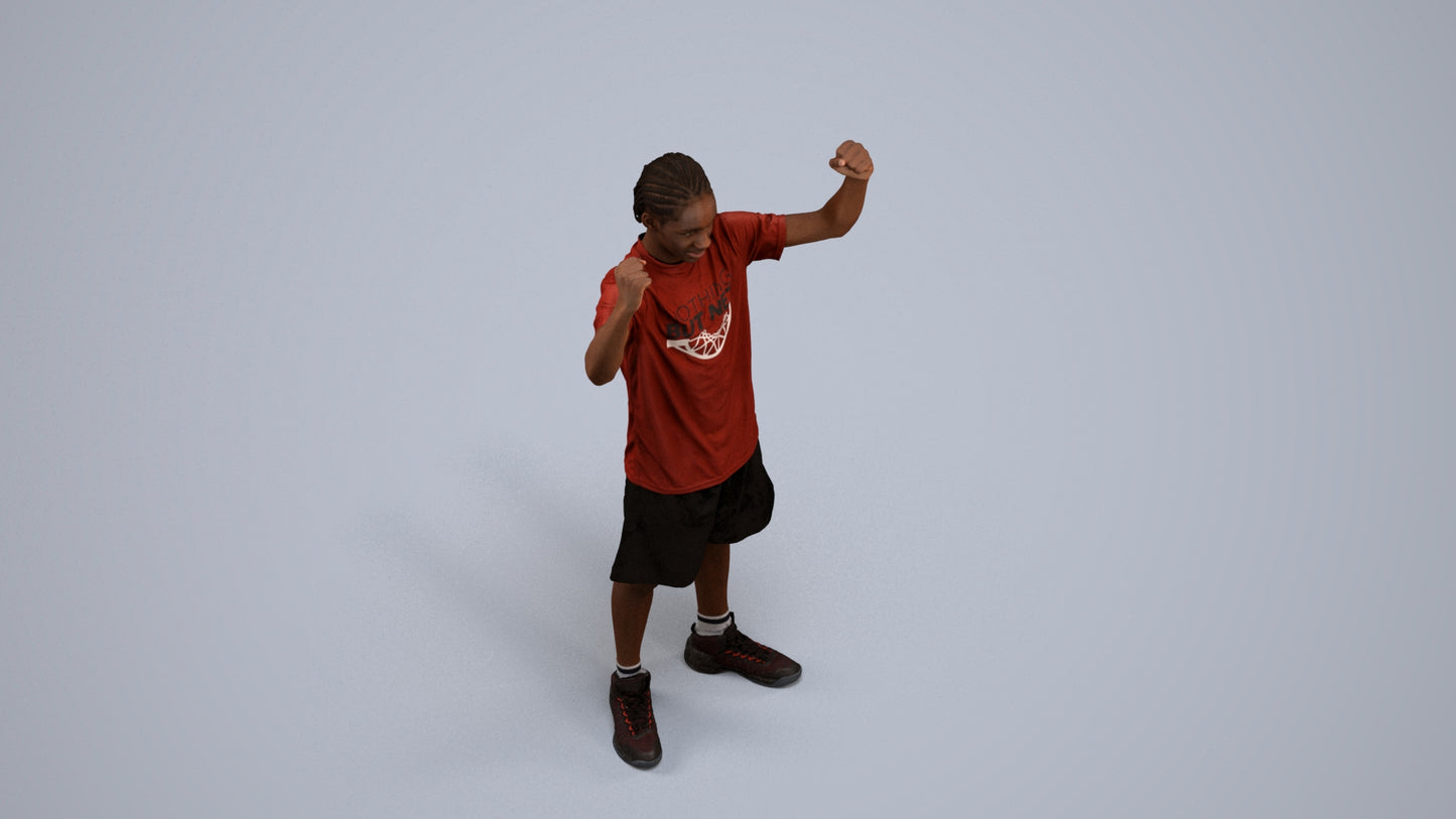 realistic 3D boy sport, scanned archviz people for Blender and 3ds Max, back view render