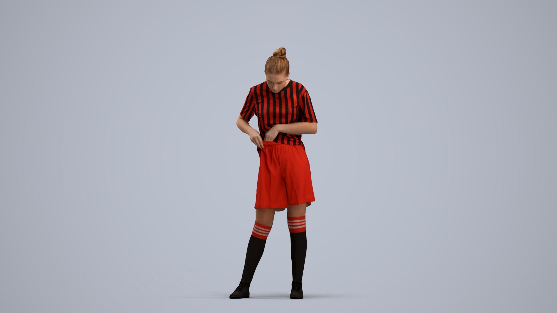 realistic 3D people girl sport, render-ready for V-Ray and Corona, FBX OBJ, standing pose render