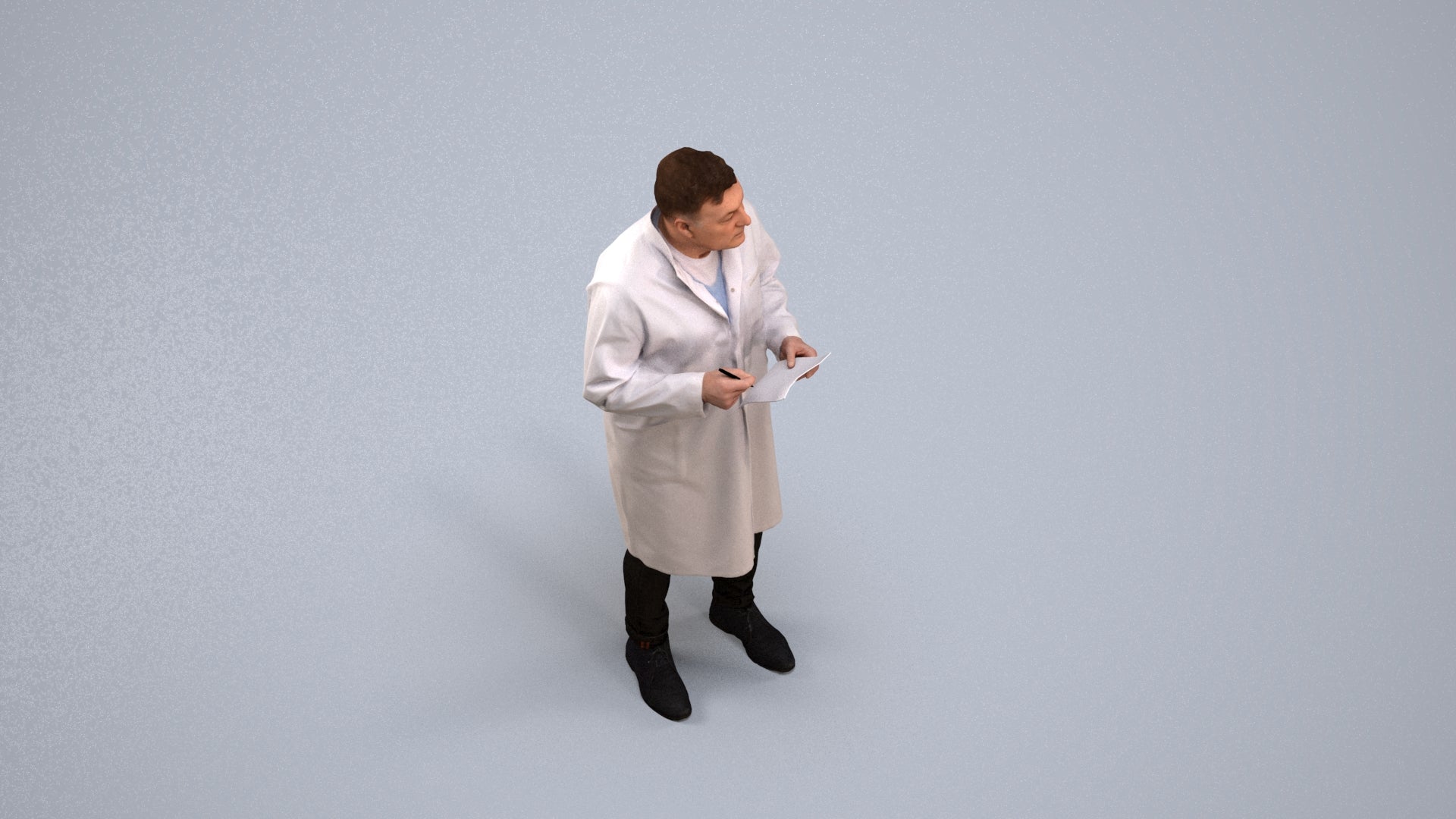 realistic 3D people man medical, render-ready for V-Ray and Corona, FBX OBJ, back view render