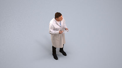 realistic 3D people man medical, render-ready for V-Ray and Corona, FBX OBJ, back view render