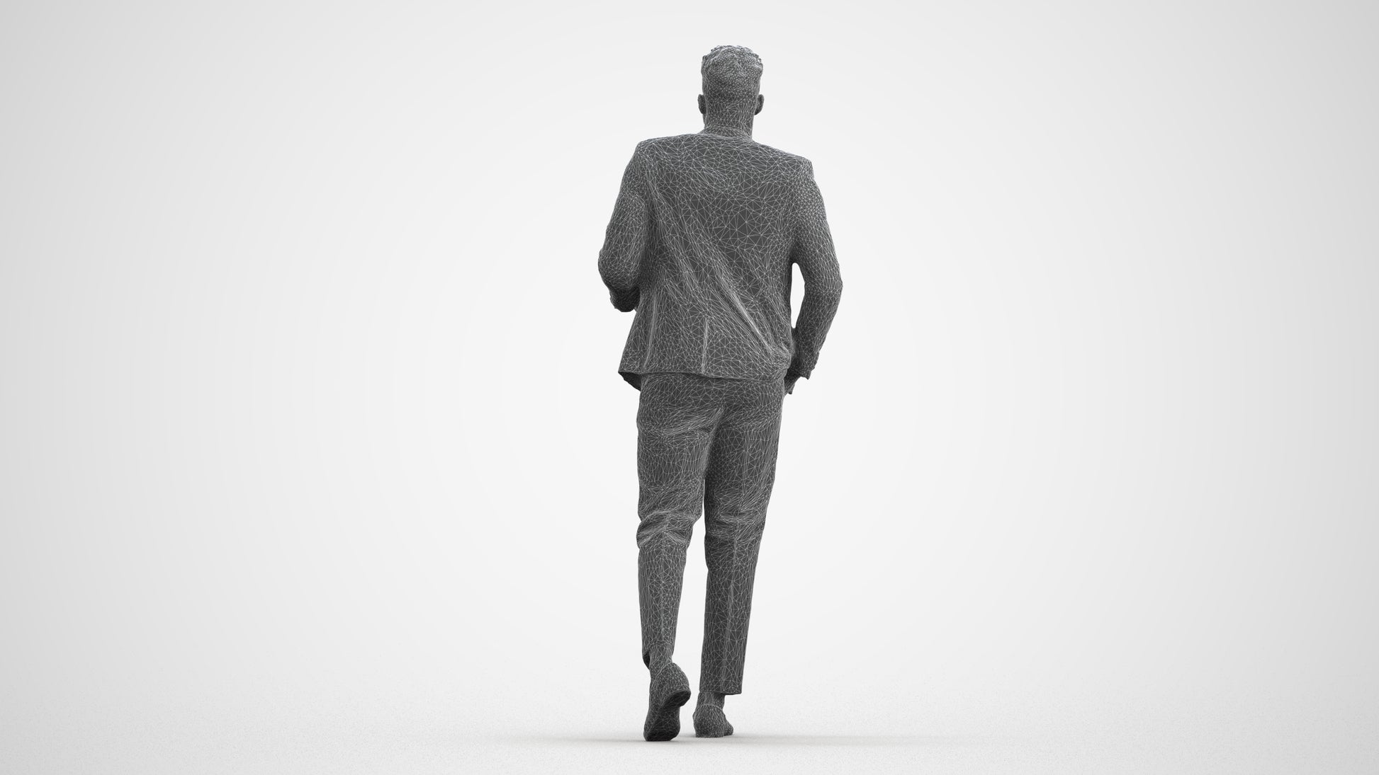 scanned 3D man formal formalaffairs, photogrammetry people for Enscape and V-Ray, wireframe front view