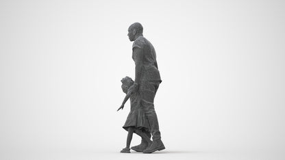 realistic 3D human girl casual kids, archviz people FBX OBJ for Blender, square thumbnail