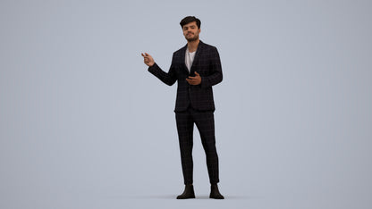 3D scanned man business, photorealistic archviz people for Enscape and SketchUp, standing pose render