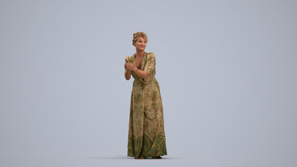 3D people model woman casual standing, scanned human for 3ds Max rendering, standing pose render