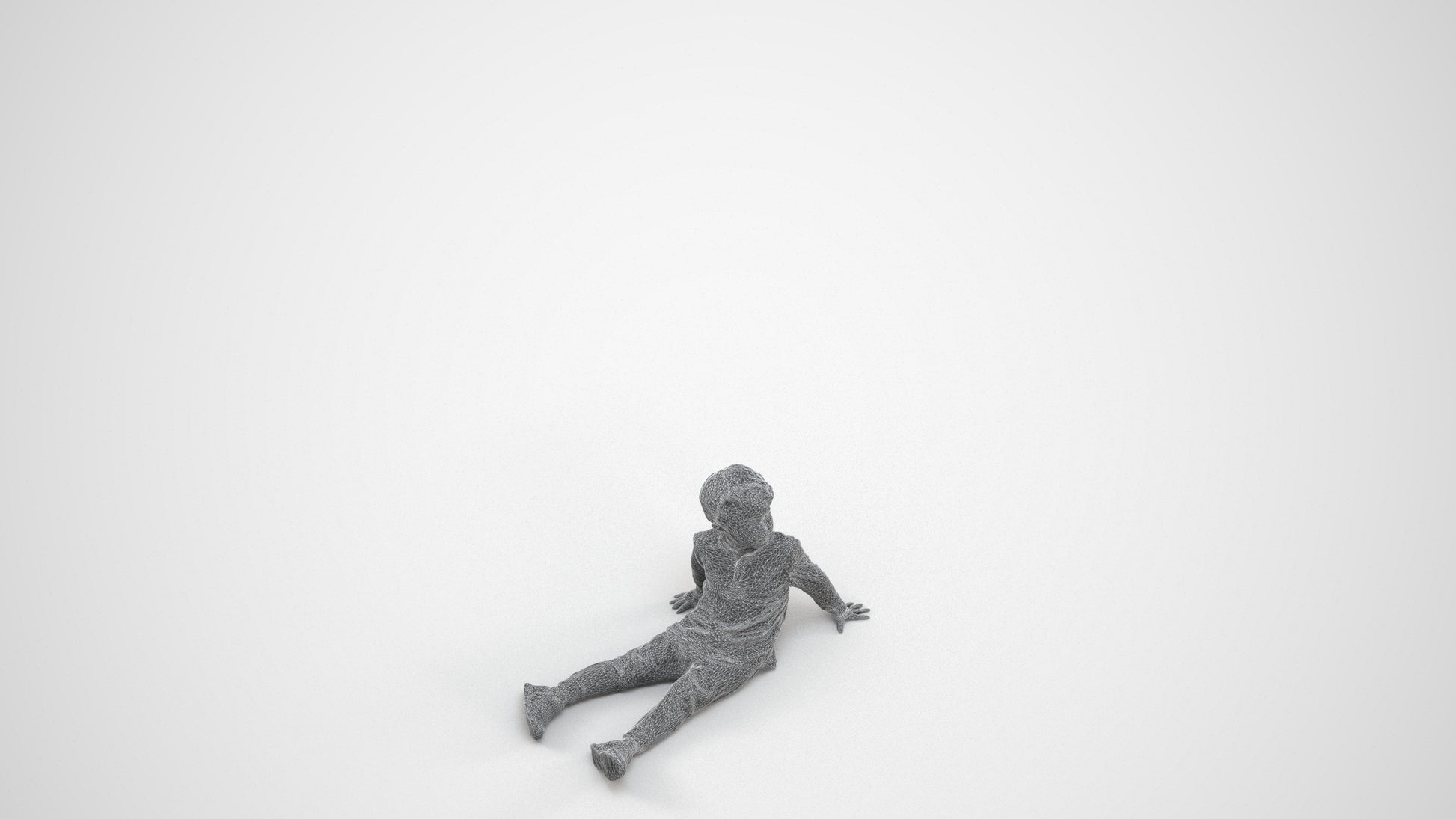 realistic 3D boy casual kids, scanned archviz people for Blender and 3ds Max, wireframe three-quarter view