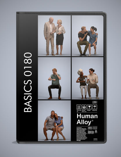 5x realistic 3D people couple pack, scanned archviz collection for Blender and 3ds Max
