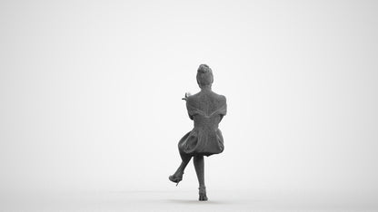realistic 3D human woman formal formalaffairs, archviz people FBX OBJ for Blender, wireframe front view