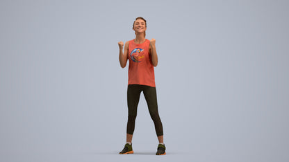realistic 3D human woman sport, archviz people FBX OBJ for Blender, standing pose render
