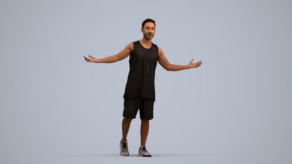 realistic 3D people man sport, render-ready for V-Ray and Corona, FBX OBJ, standing pose render