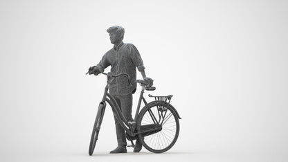 realistic 3D man casual sitting, scanned archviz people for Blender and 3ds Max, square thumbnail