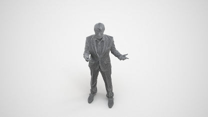 realistic 3D man business, scanned archviz people for Blender and 3ds Max, wireframe three-quarter view